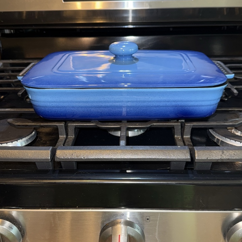 Parini 12 X 9 gradient blue covered baking dish.